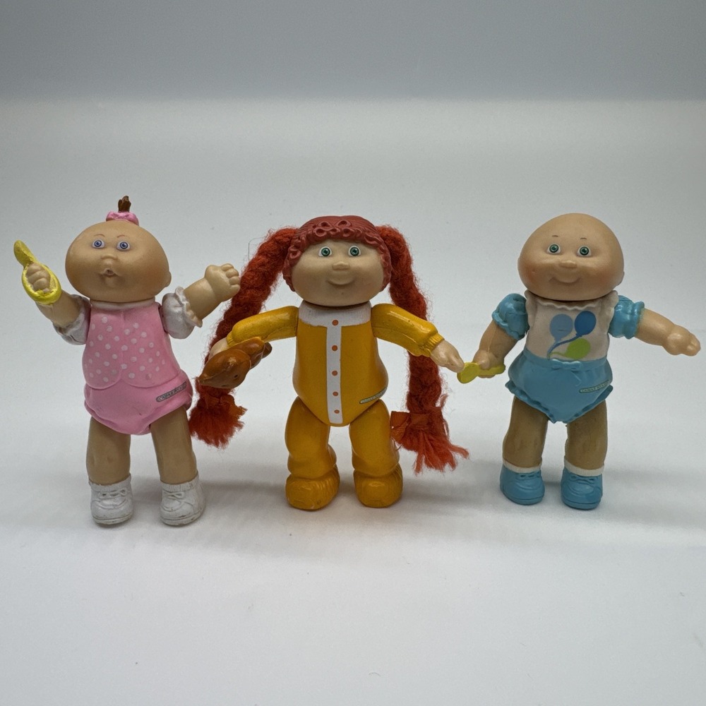 Vintage 1984 Cabbage Patch Kids PVC Figures Lot of 3 OAA Inc Mini Dolls Toys